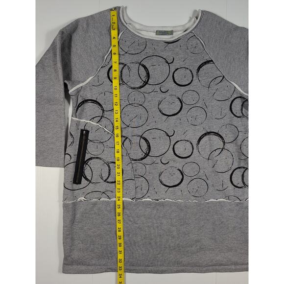 Chalet Et Cici Women’s L Gray Long Tunic Top Asymmetrical Pocket Art Wear Shirt - Picture 7 of 11